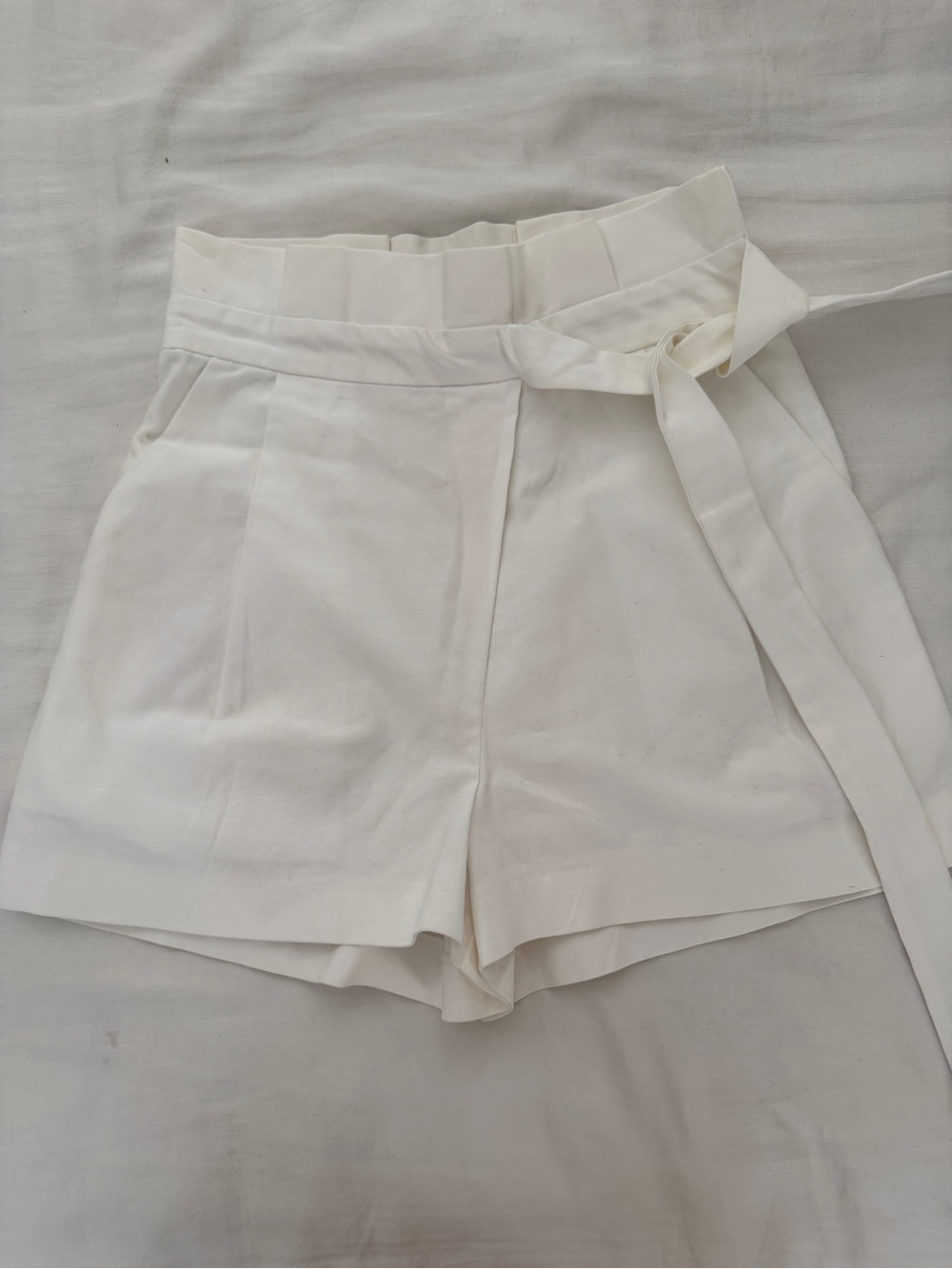 Zara High-Waist Tie-Belt Shorts